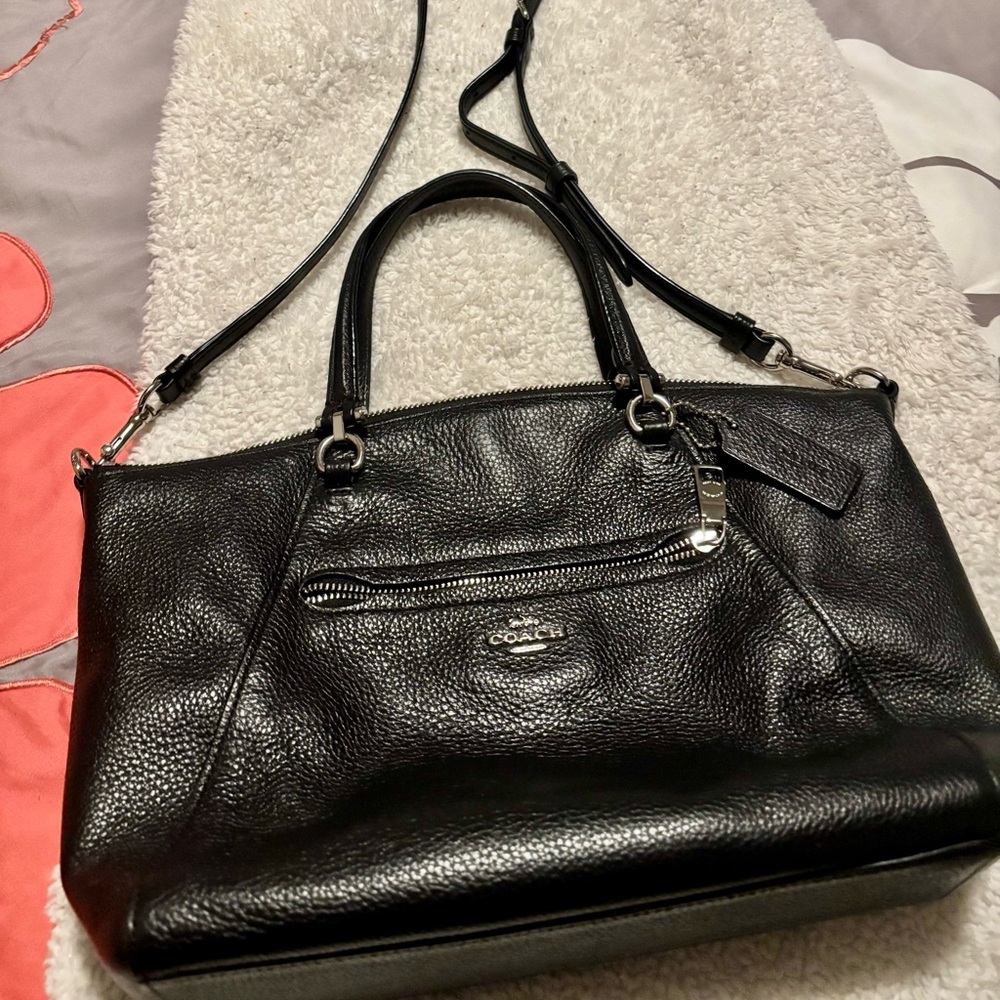 Coach Black Leather Satchel Bag